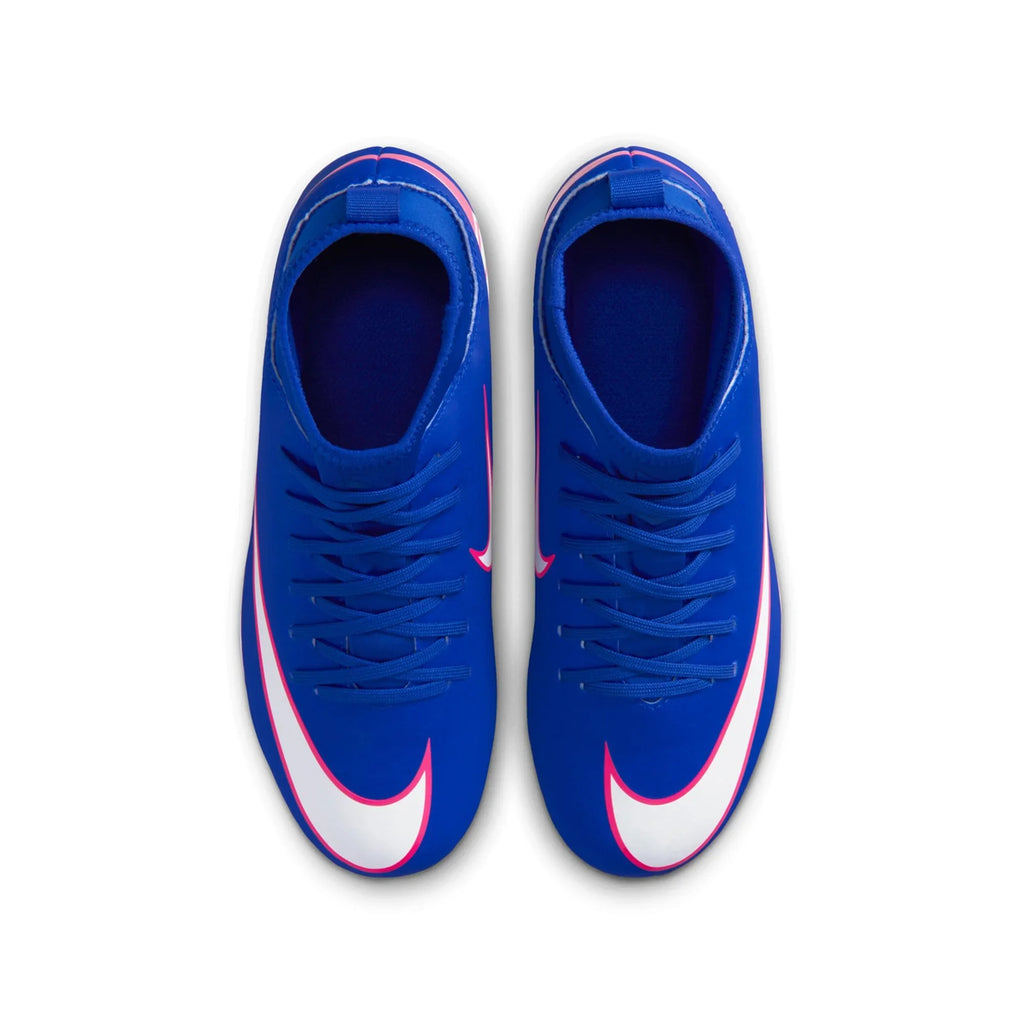 MERCURIAL SUPERFLY 10 CLUB FG/MG JR - Racer Blue/White product image 5, provided for visual reference and product detail