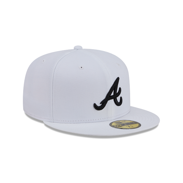 New Era Atlanta Braves 59Fifty Color Basic Fitted - White/Black product image 1, provided for visual reference and product
