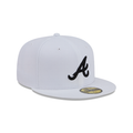 New Era Atlanta Braves 59Fifty Color Basic Fitted - White/Black product image 1, provided for visual reference and product