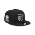 New Era Sacramento Kings Western Conference Side Patch 59fifty Fitted Hat-Black/White product image 1, provided for visual