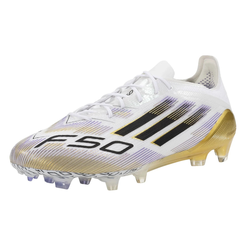 adidas F50 ELITE FG - White/Core Black/Gold Metallic product image 1, provided for visual reference and product detail review