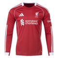 25/26 Liverpool Long Sleeve Home Jersey product image 1, provided for visual reference and product detail review