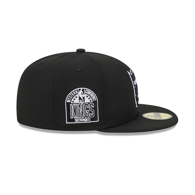 New Era Sacramento Kings Western Conference Side Patch 59fifty Fitted Hat-Black/White product image 3, provided for visual