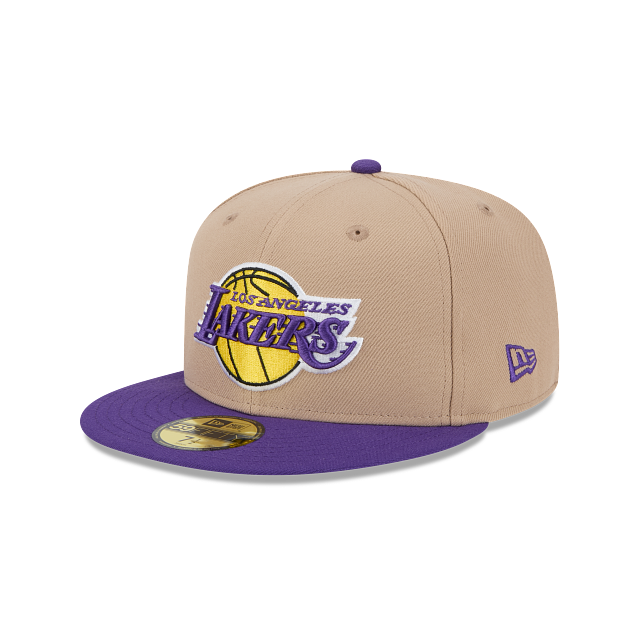 New Era Los Angeles Lakers 59FIFTY Fitted Hat-Camel product image 2, provided for visual reference and product detail review