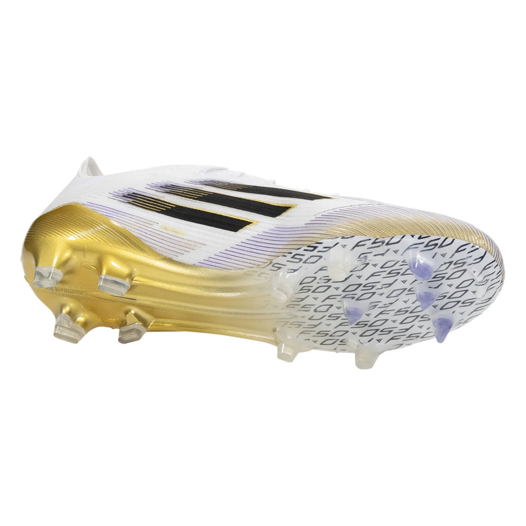 adidas F50 ELITE FG - White/Core Black/Gold Metallic product image 3, provided for visual reference and product detail review