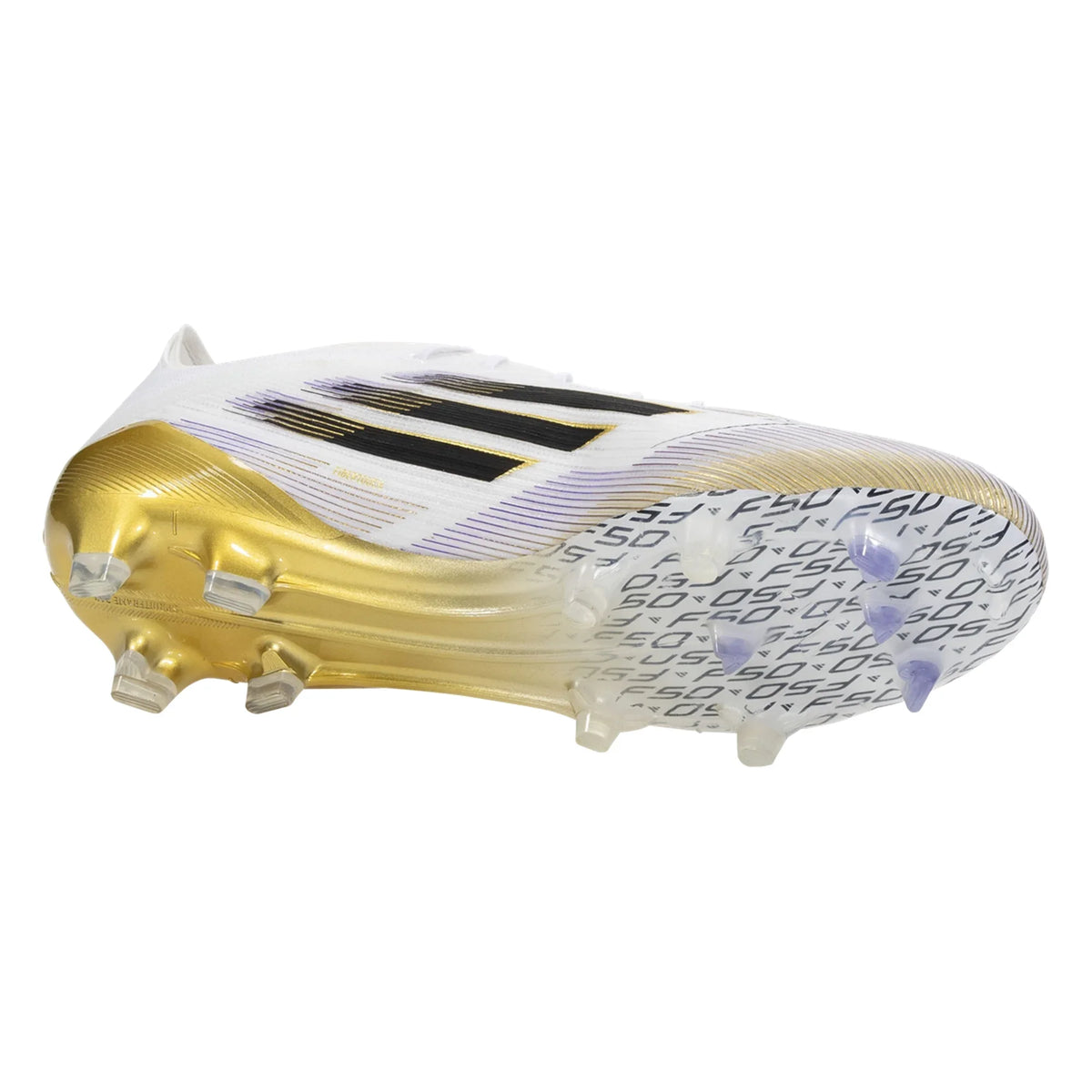 adidas F50 ELITE FG - White/Core Black/Gold Metallic product image 3, provided for visual reference and product detail review