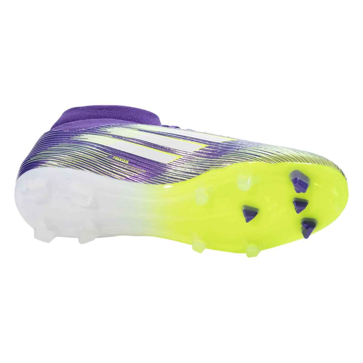 adidas F50 LEAGUE MID FG/MG FIRM GROUND CLEATS - Purple Rush/Lucid Lemon product image 3, provided for visual reference and