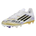 adidas F50 LEAGUE FG/MG - White/Core Black/Gold Metallic product image 1, provided for visual reference and product detail