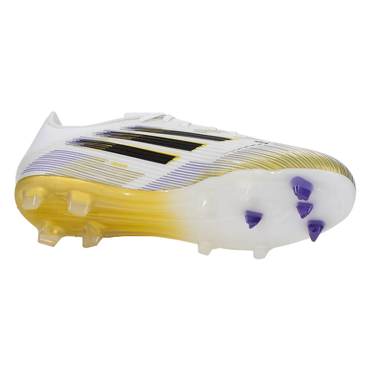 adidas F50 LEAGUE FG/MG - White/Core Black/Gold Metallic product image 2, provided for visual reference and product detail