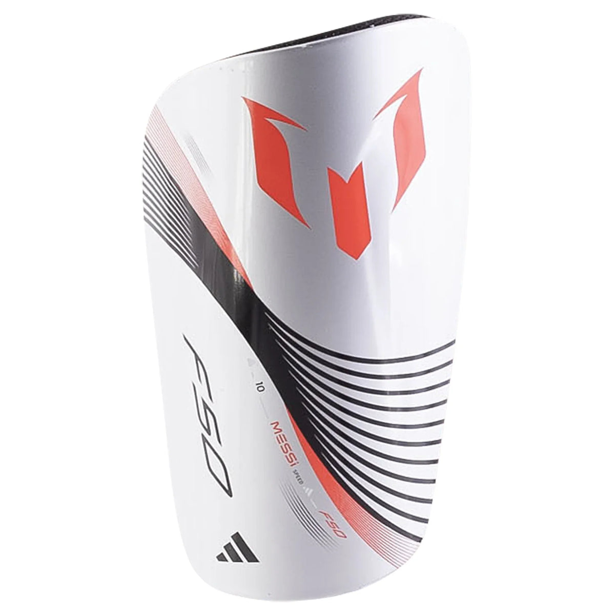 adidas MESSI CLUB SHIN GUARDS - Red/White product image 1, provided for visual reference and product detail review