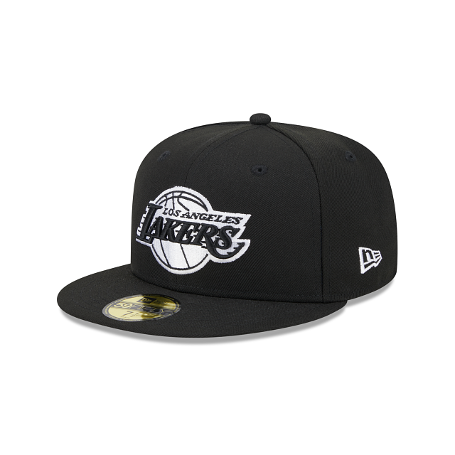 New Era Los Angeles Lakers Western Conference Side Patch 59fifty Fitted Hat-Black/White product image 2, provided for visual