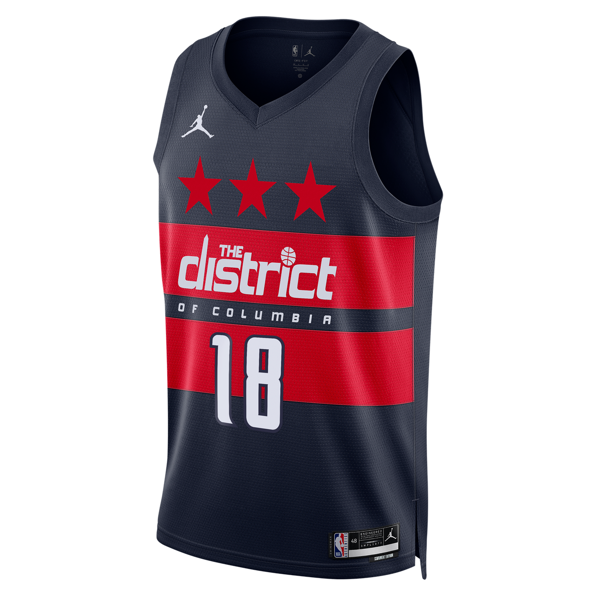Kyshawn George Washington Wizards Statement Edition Swingman Jersey - Navy - Mens product image 3, provided for visual