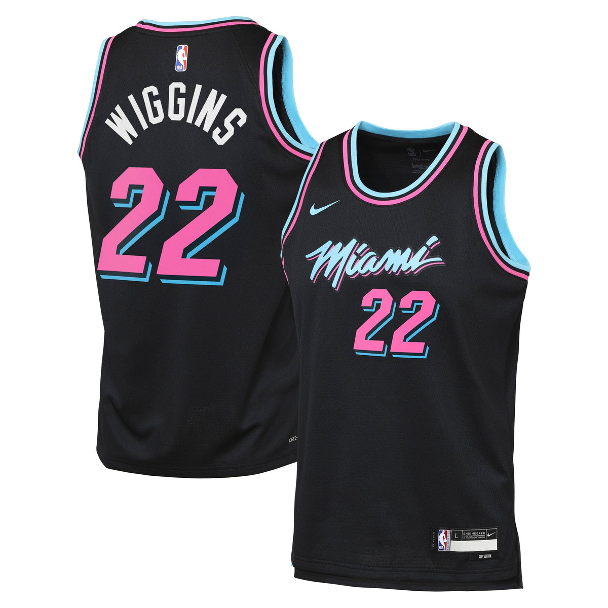 Andrew Wiggins Miami Heat 2025/26 City Edition Swingman Jersey - Black - Youth product image 1, provided for visual