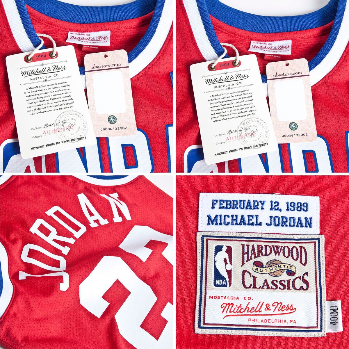 Michael Jordan Chicago Bulls 1989 All-Star East Authentic Jersey - Red - Mens product image 4, provided for visual reference