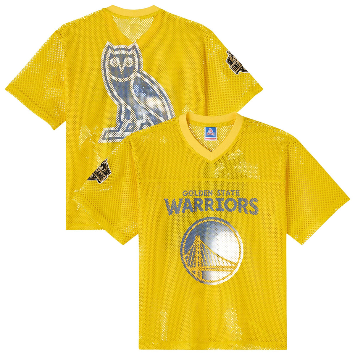 Golden State Warriors OVO Mesh Football Jersey - Mens product image 2, provided for visual reference and product detail