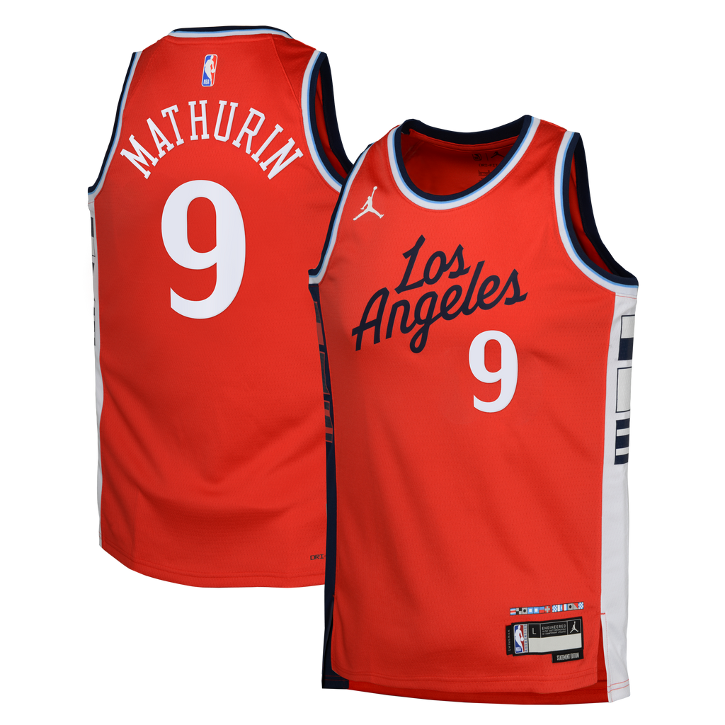 Bennedict Mathurin Los Angeles Clippers Statement Edition Swingman Jersey - Red - Youth product image 2, provided for visual
