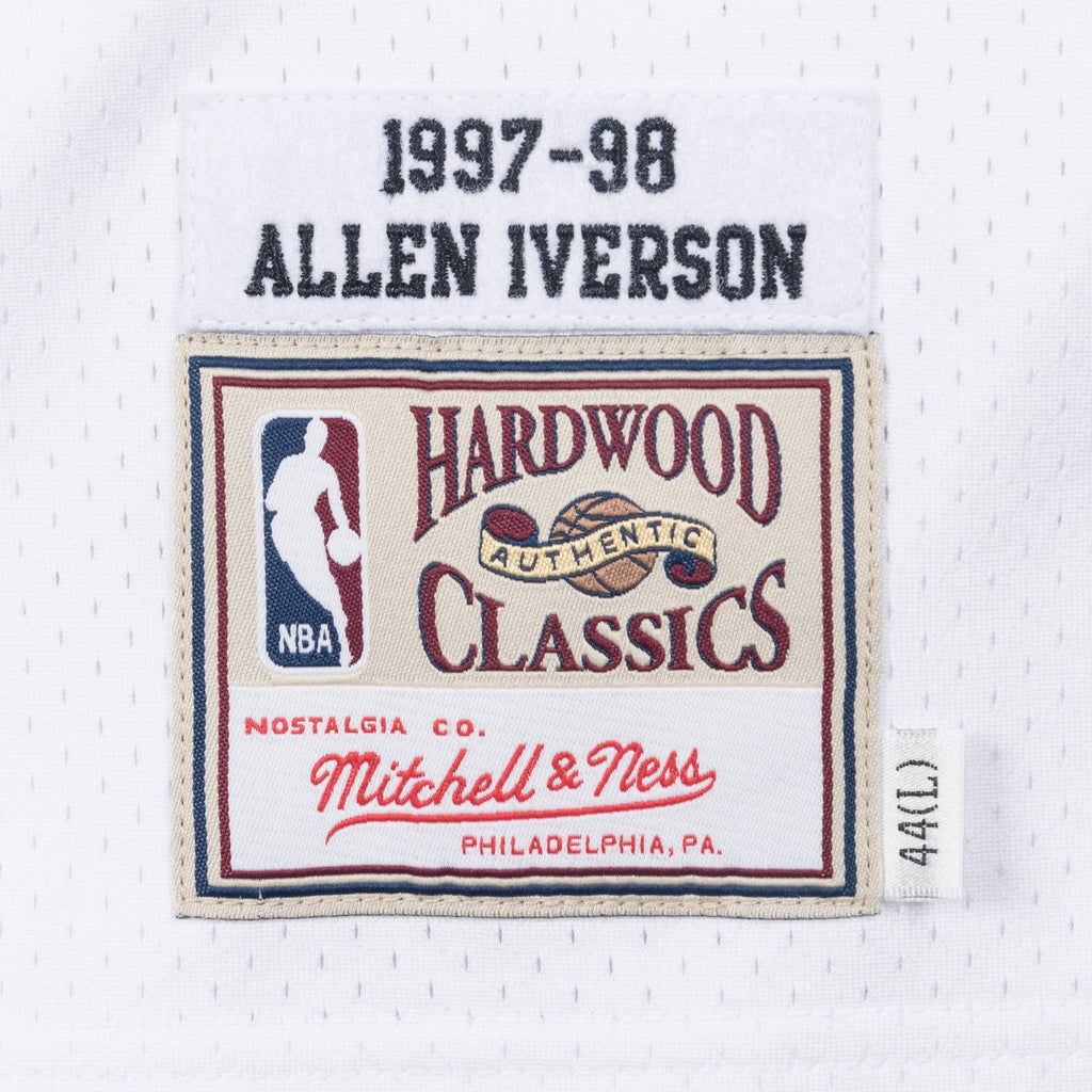 Allen Iverson Philadelphia 76ers 1997 Authentic Jersey - White product image 5, provided for visual reference and product