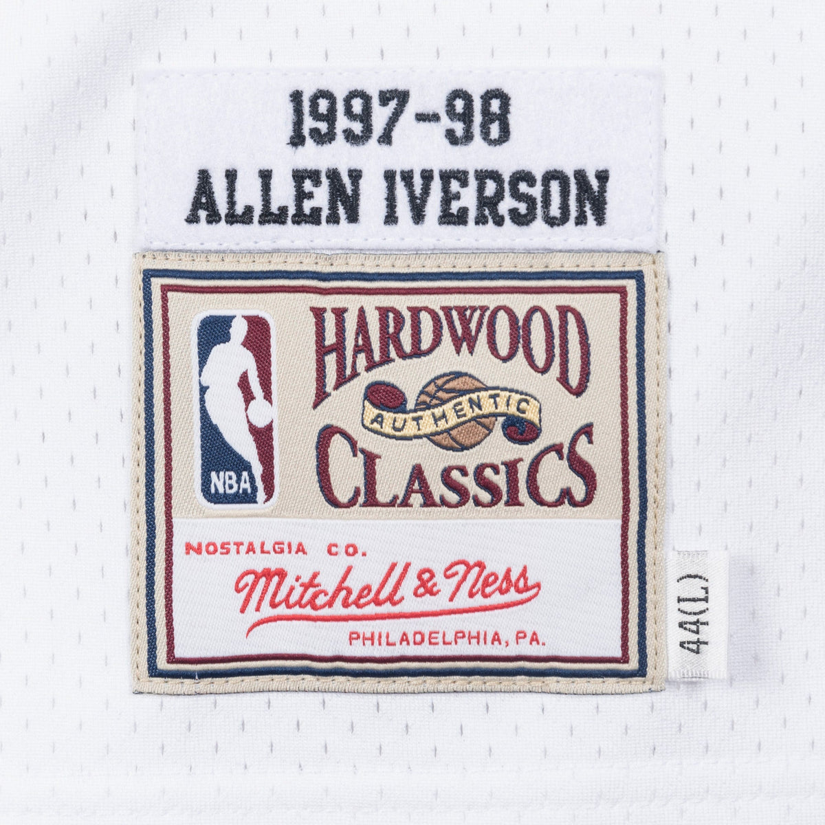 Allen Iverson Philadelphia 76ers 1997 Authentic Jersey - White product image 5, provided for visual reference and product