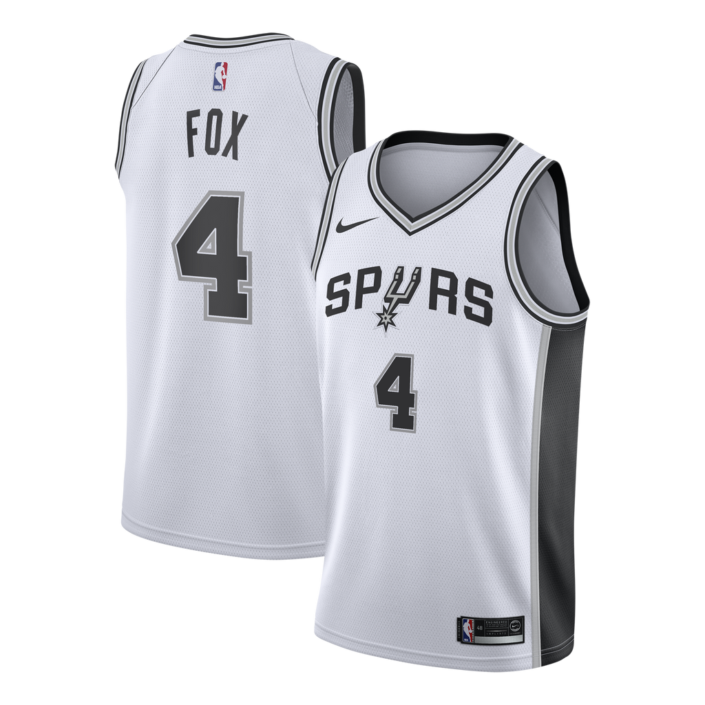 De'Aaron Fox San Antonio Spurs Association Edition Swingman Jersey - White - Youth product image 2, provided for visual