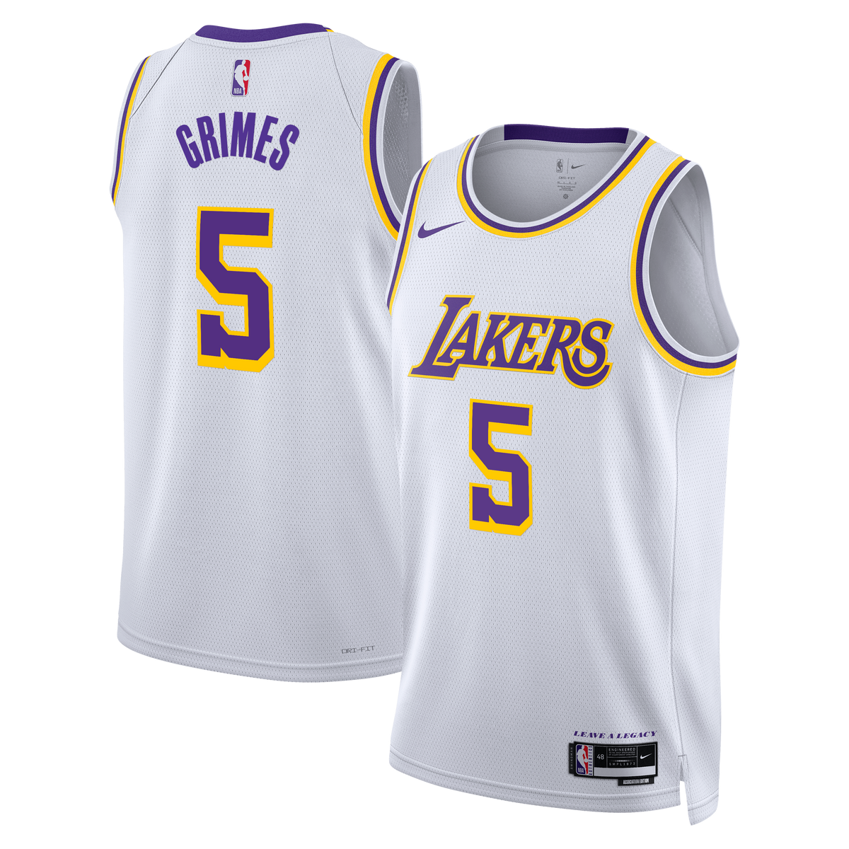 Quentin Grimes Los Angeles Lakers Association Edition Swingman Jersey - White - Unisex product image 2, provided for visual