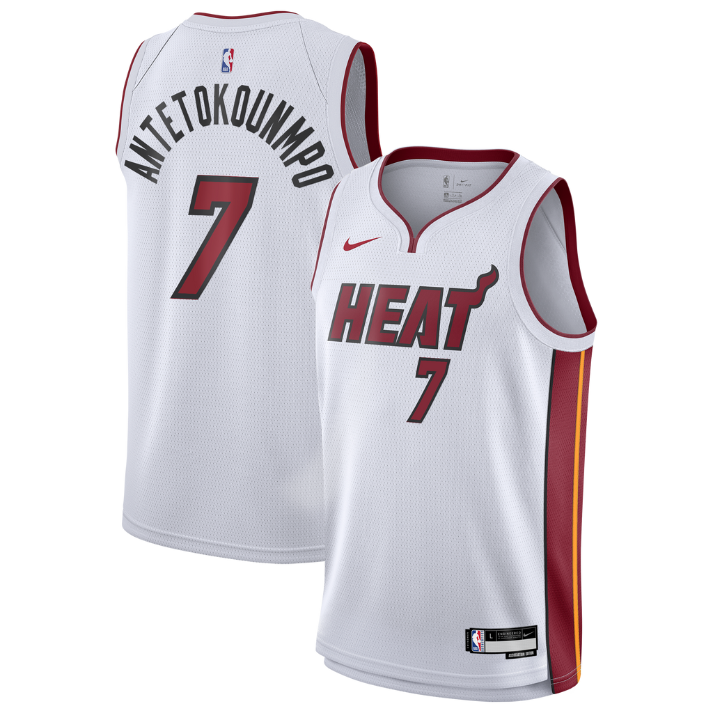 Giannis Antetokounmpo Miami Heat Association Edition Swingman Jersey - White - Youth product image 1, provided for visual