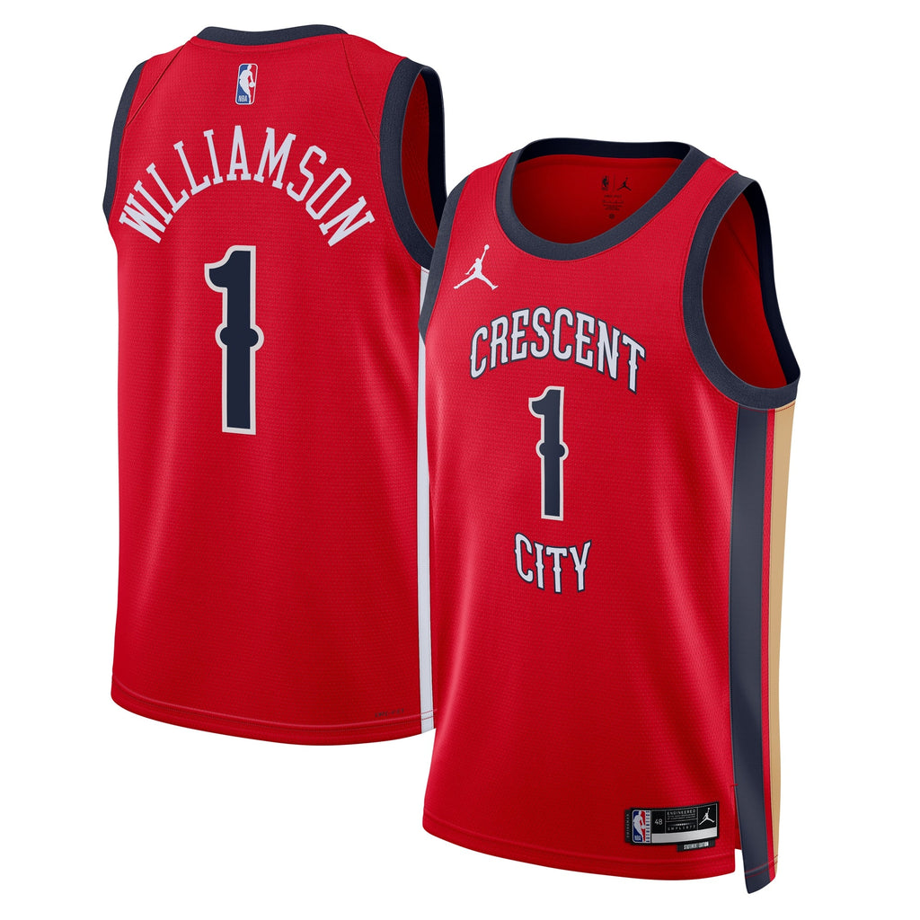Zion Williamson New Orleans Pelicans Statement Edition Swingman Jersey - Red - Unisex product image 1, provided for visual