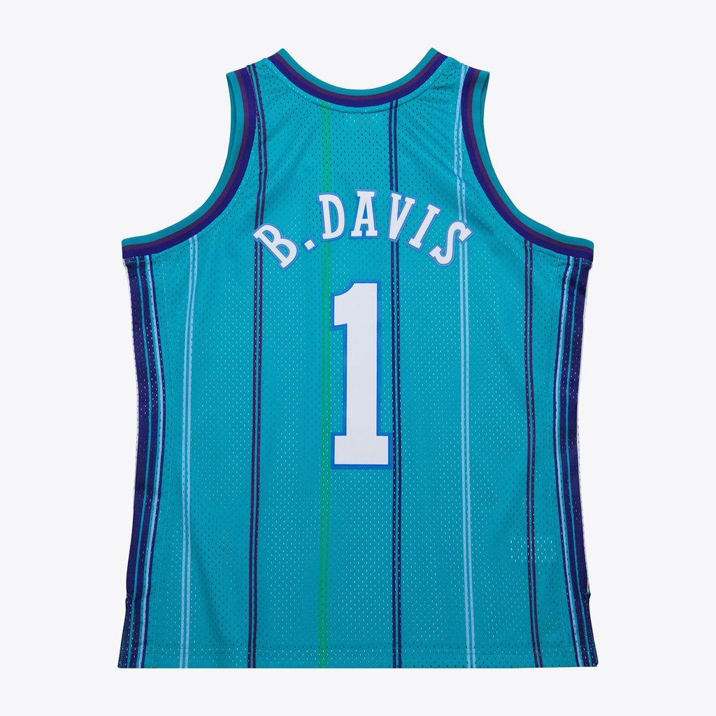 Baron Davis Charlotte Hornets 1999 Authentic Swingman Road Jersey - Teal product image 4, provided for visual reference and