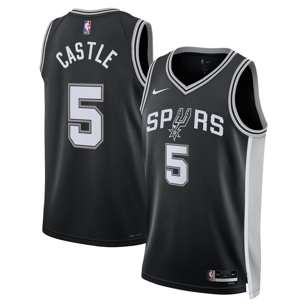 Stephon Castle San Antonio Spurs Swingman Icon Jersey - Black - Unisex product image 1, provided for visual reference and