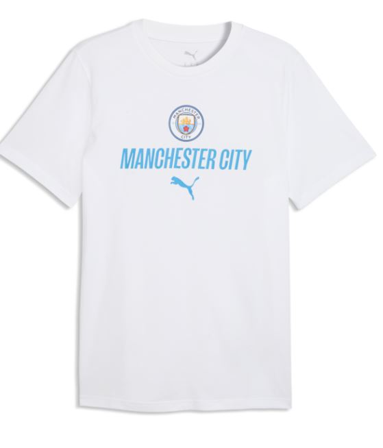 Puma Manchester City Futbol Culture T-Shirt - White product image 1, provided for visual reference and product detail review