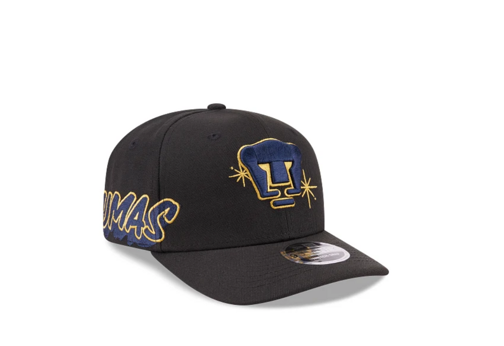 New Era Pumas UNAM 9Seventy Cap "Pumas" Side Patch Strech-Snap - Black product image 2, provided for visual reference and