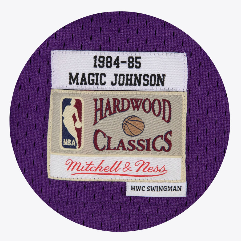 Magic Johnson Los Angeles Lakers 1984-85 Hardwood Classics Swingman Road Jersey - Purple - Mens product image 3, provided
