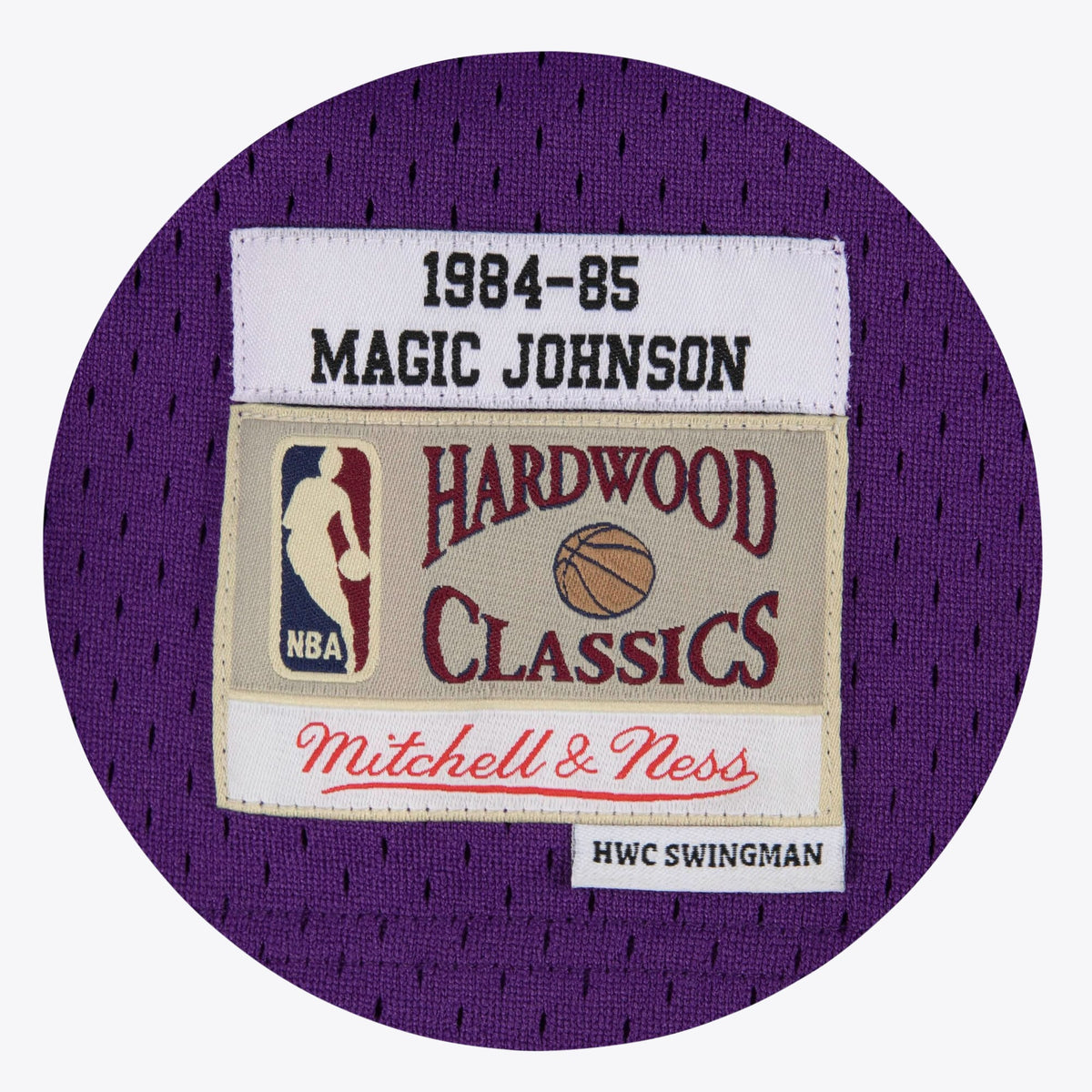 Magic Johnson Los Angeles Lakers 1984-85 Hardwood Classics Swingman Road Jersey - Purple - Mens product image 3, provided