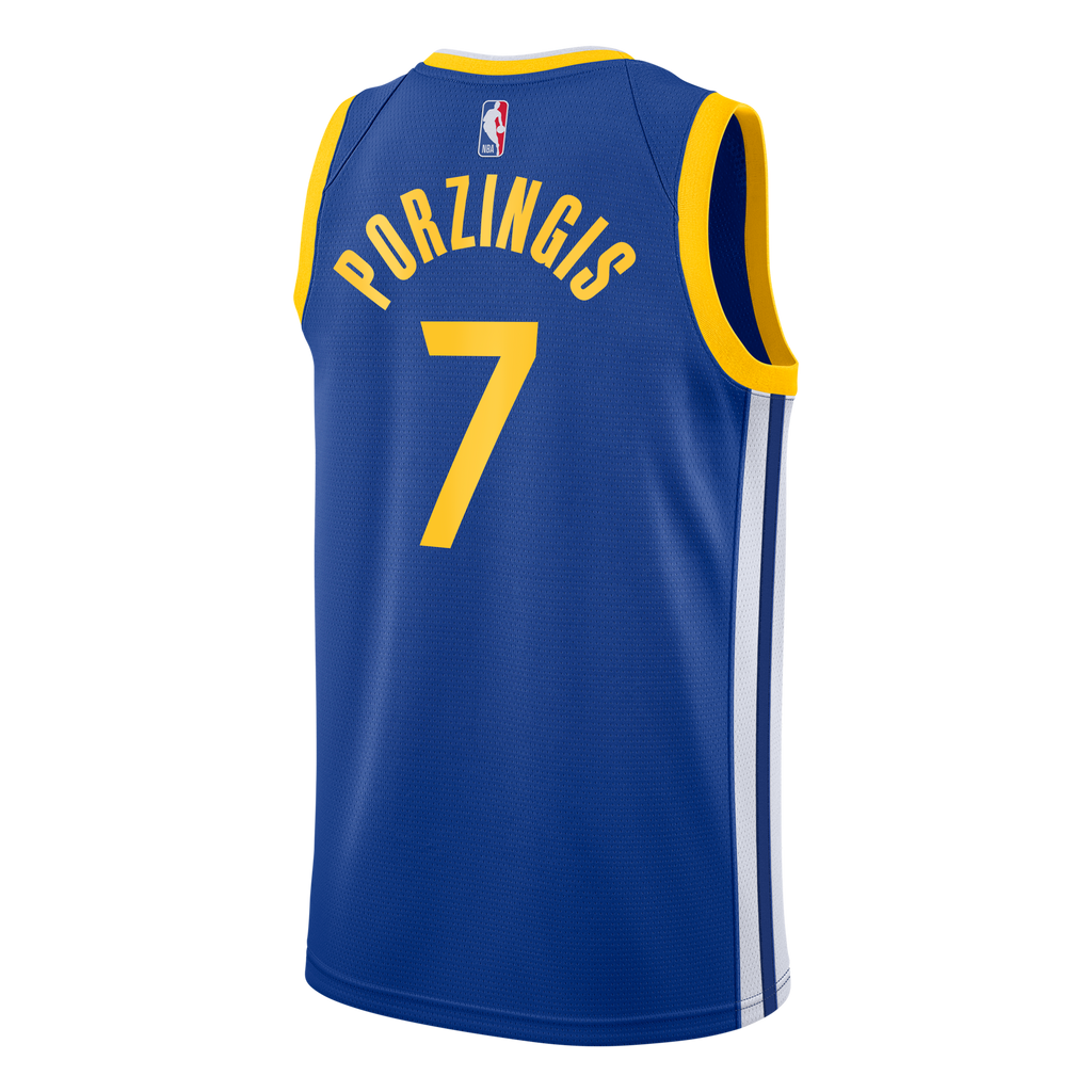 Kristaps Porziņģis Golden State Warriors Icon Edition Swingman Jersey - Royal - Youth product image 4, provided for visual