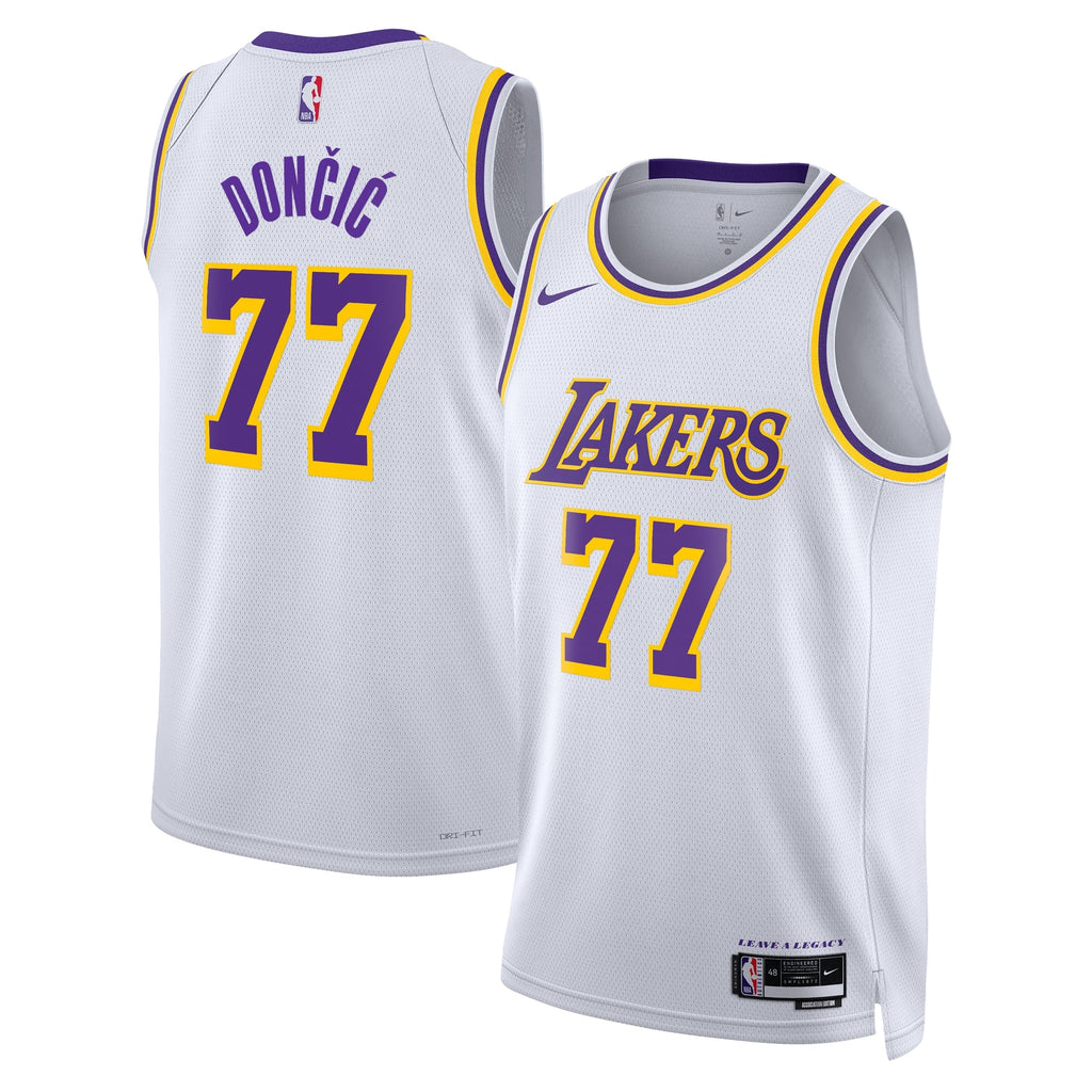 Luka Dončić Los Angeles Lakers Association Edition Swingman Jersey - White - Unisex product image 1, provided for visual