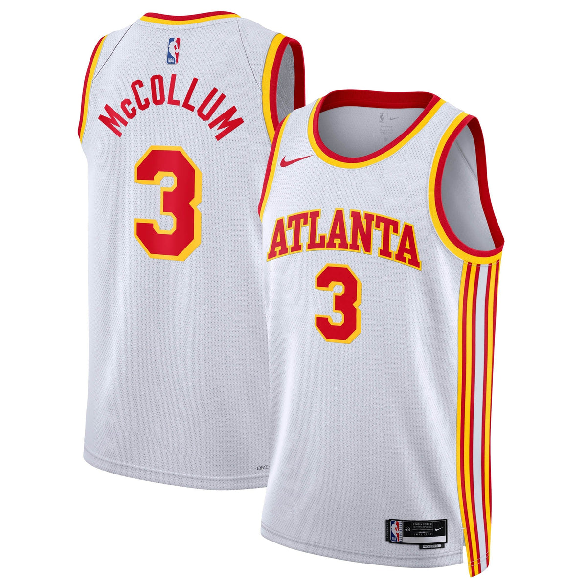 CJ McCollum Atlanta Hawks Association Edition Swingman Jersey - White - Unisex product image 1, provided for visual