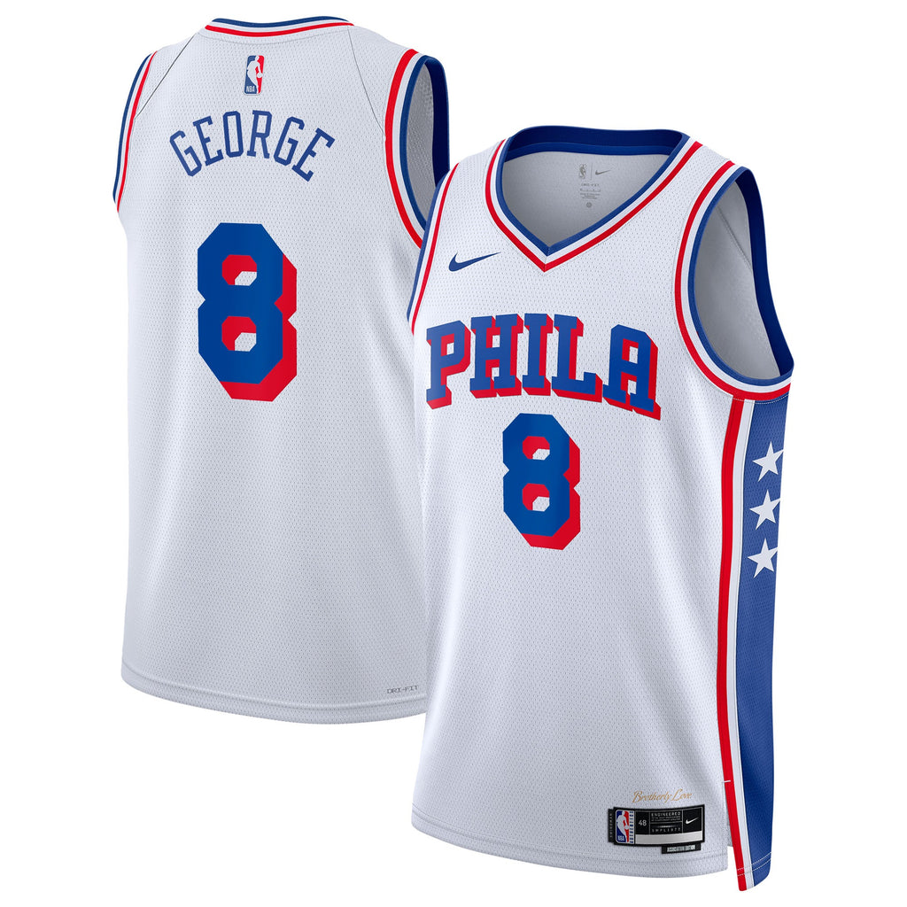 Paul George Philadelphia 76ers Association Edition Swingman Jersey - White - Unisex product image 1, provided for visual