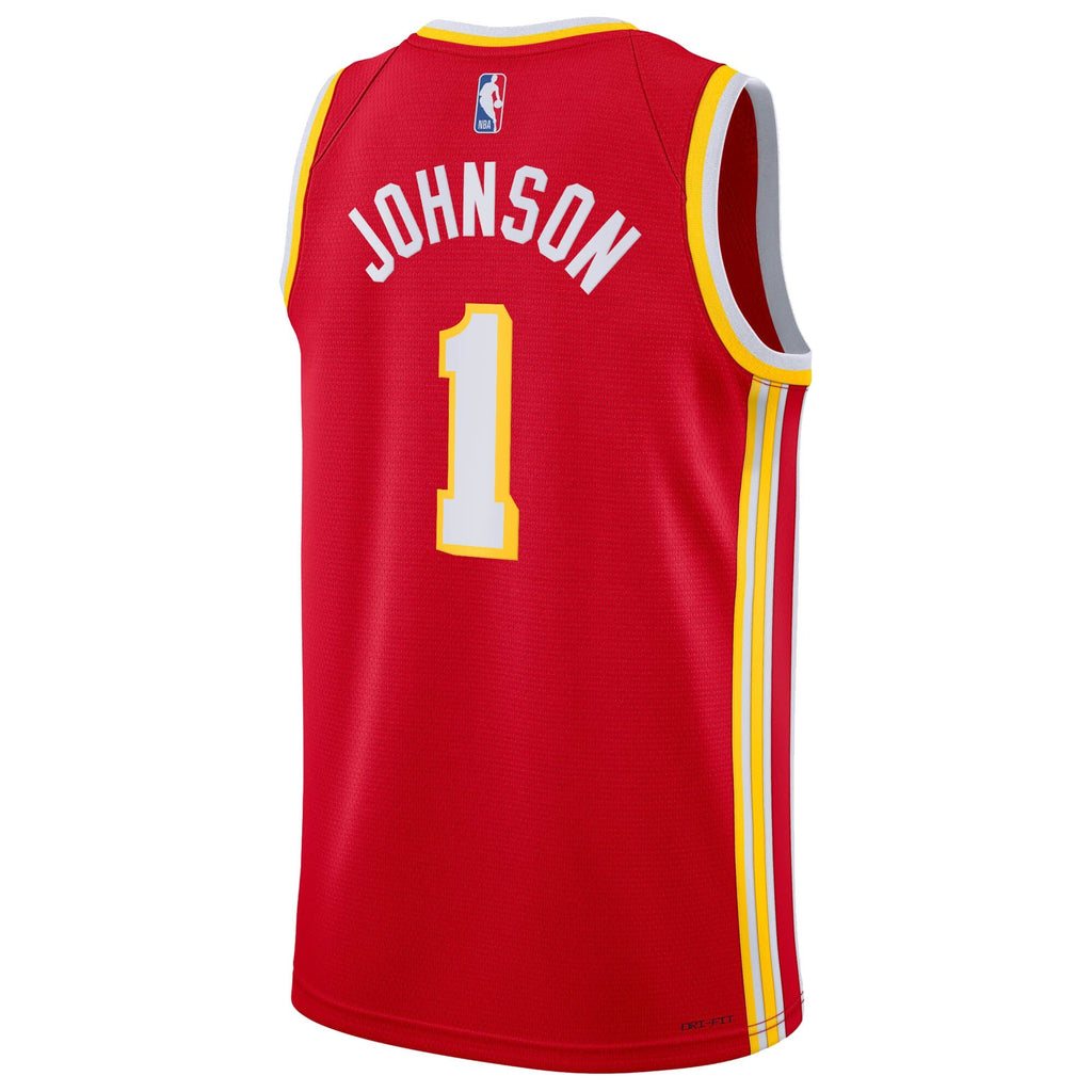 Jalen Johnson Atlanta Hawks Icon Edition Swingman Jersey - Red - Youth product image 4, provided for visual reference and