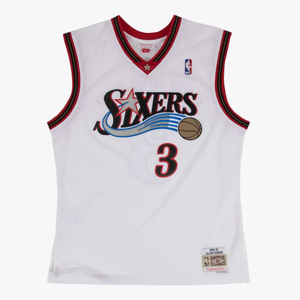 Allen Iverson Philadelphia 76ers 2000-01 Swingman Home Jersey product image 2, provided for visual reference and product