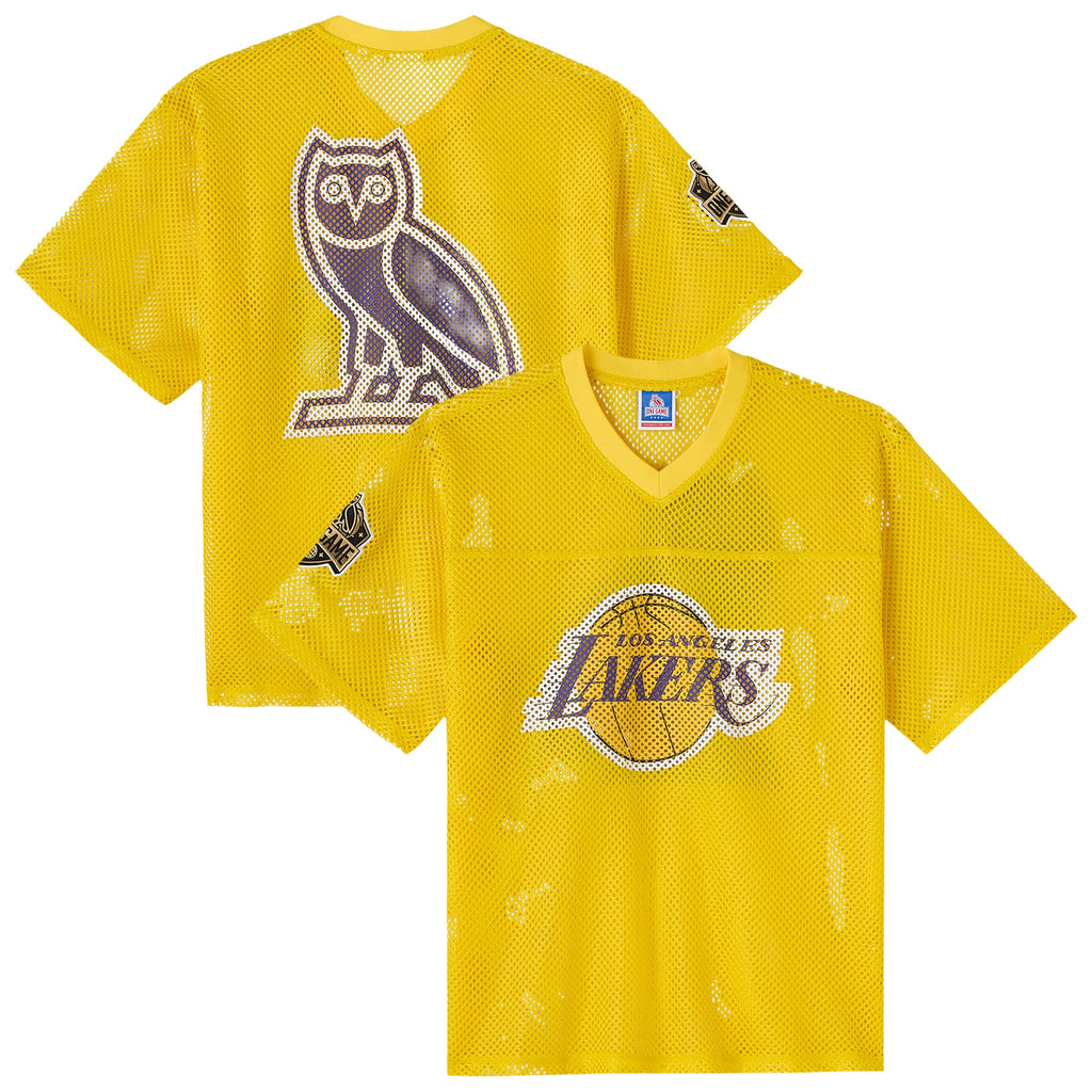 Los Angeles Lakers OVO Mesh Football Jersey - Mens product image 1, provided for visual reference and product detail review