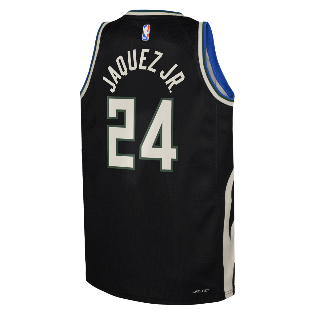 Jaime Jaquez Jr. Milwaukee Bucks Statement Edition Swingman Jersey - Hunter Green - Youth product image 4, provided for