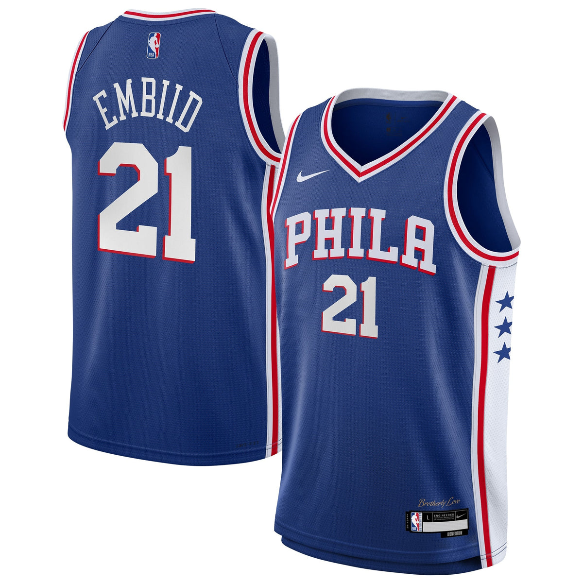 Joel Embiid Philadelphia 76ers Swingman Icon Jersey - Youth product image 1, provided for visual reference and product
