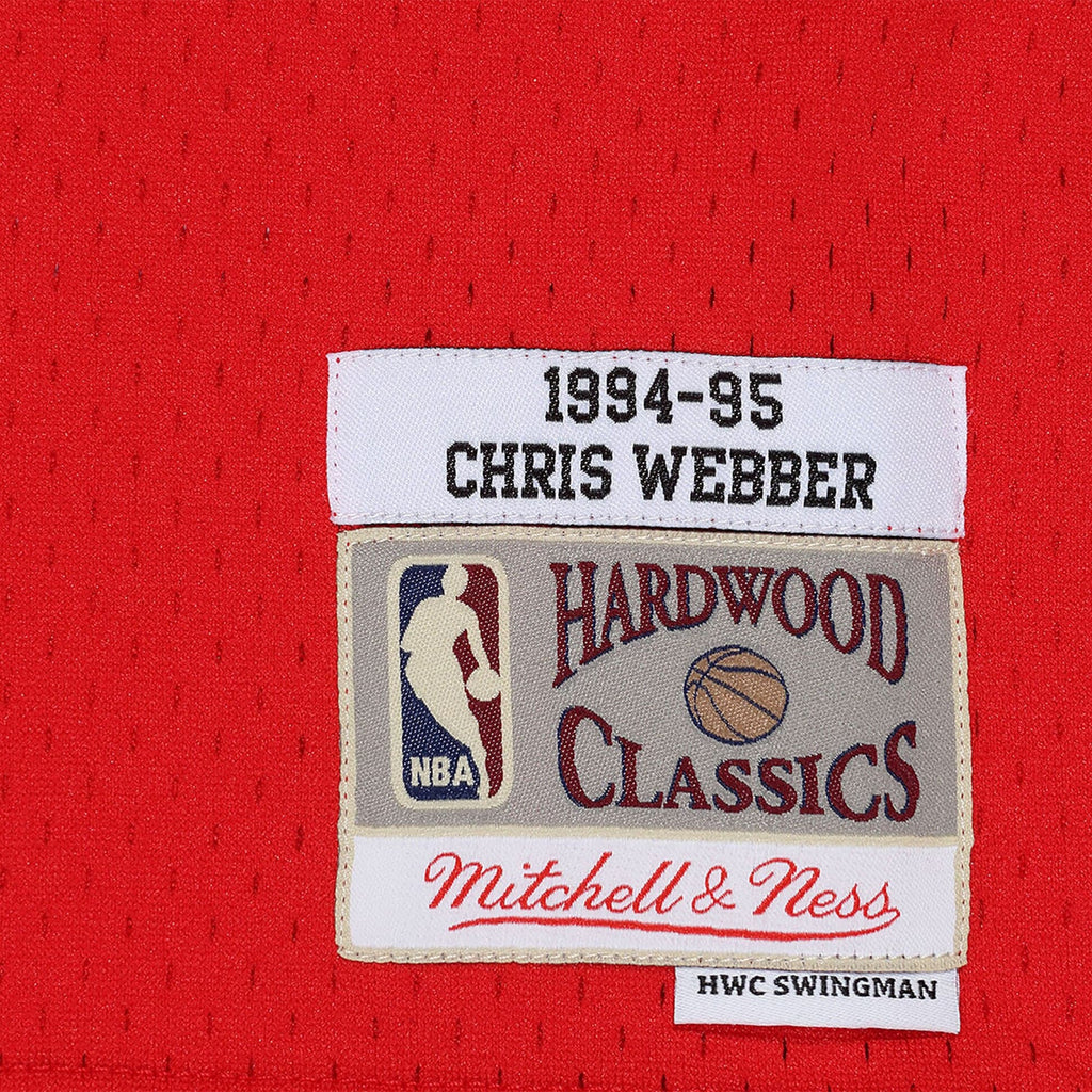 Chris Webber Washington Bullets 1994 Hardwood Classics Swingman Road Jersey - Scarlett - Mens product image 5, provided for