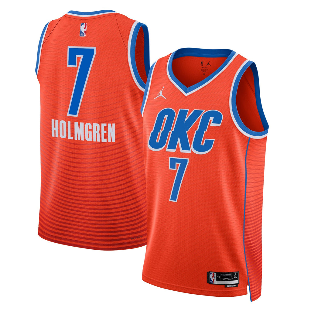 Chet Holmgren Oklahoma City Thunder Statement Edition Swingman Jersey - Orange - Unisex product image 1, provided for visual