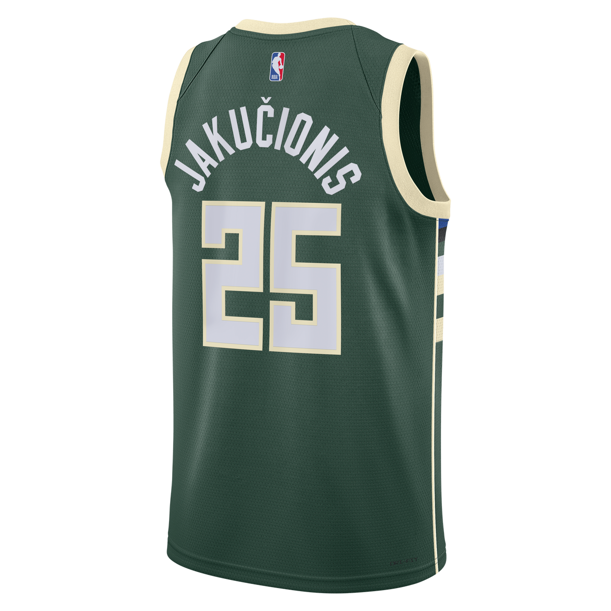 Kasparas Jakučionis Milwaukee Bucks Icon Edition Swingman Jersey - White - Unisex product image 4, provided for visual
