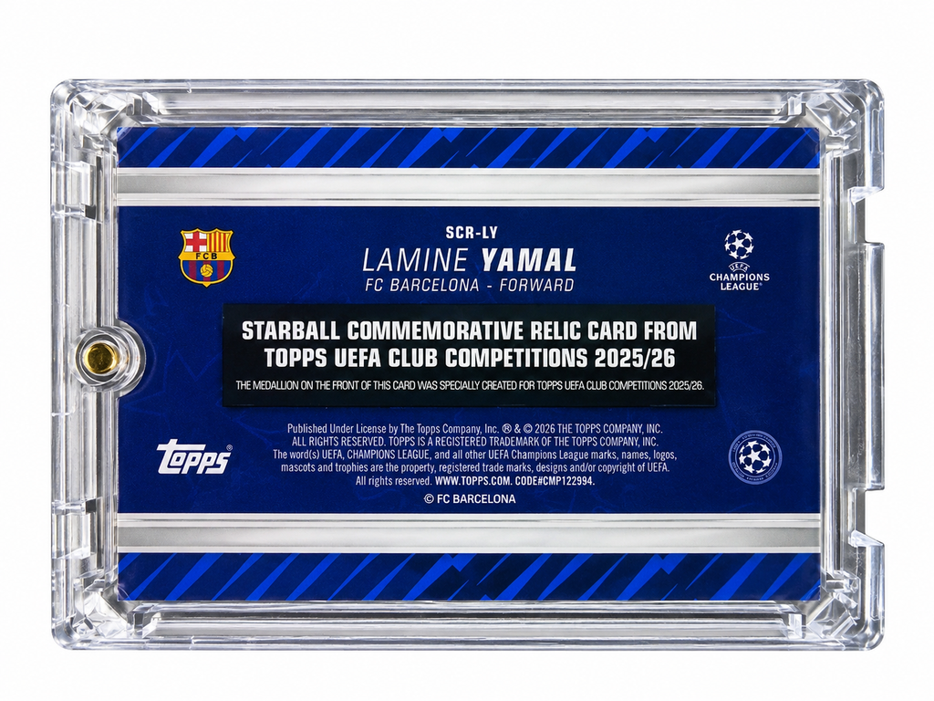 2025 Topps Uefa Club Competitions Lamine Yamal Starball Comm. Relic (#Scr-Ly) product image 2, provided for visual reference