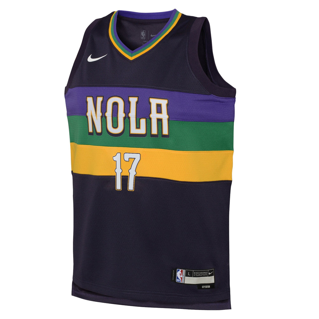Jonas Valanciunas New Orleans Pelicans City Edition Swingman Jersey - Purple - Youth product image 2, provided for visual