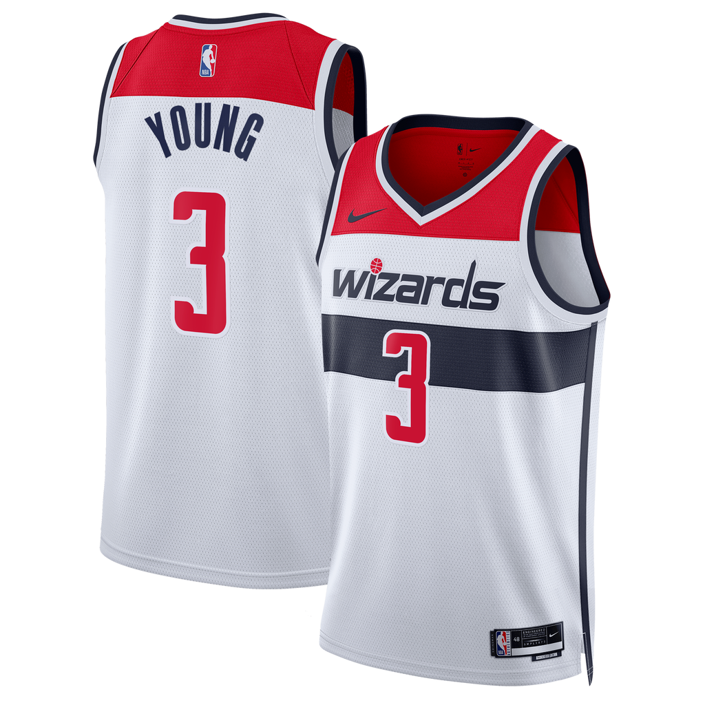 Trae Young Washington Wizards Association Edition Swingman Jersey - White - Unisex product image 2, provided for visual