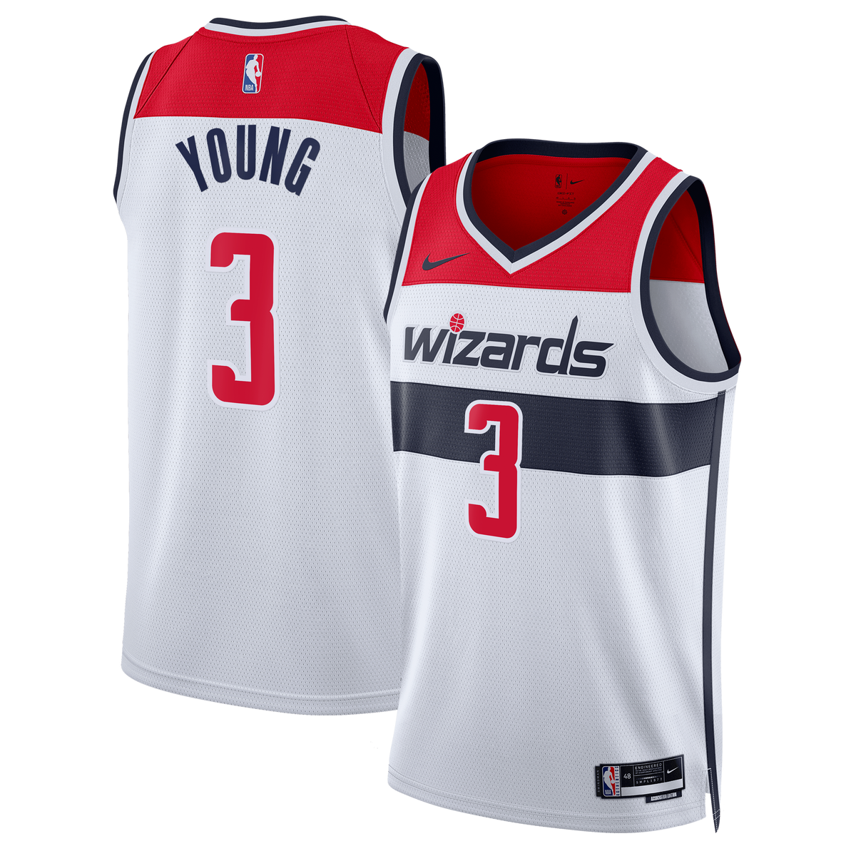 Trae Young Washington Wizards Association Edition Swingman Jersey - White - Unisex product image 2, provided for visual