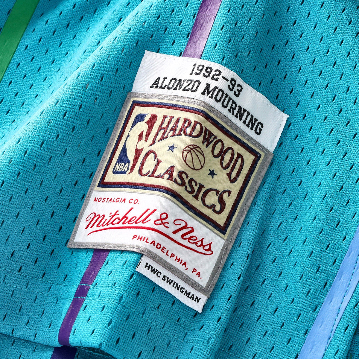 Alonzo Mourning Charlotte Hornets Swingman Jersey product image 6, provided for visual reference and product detail review