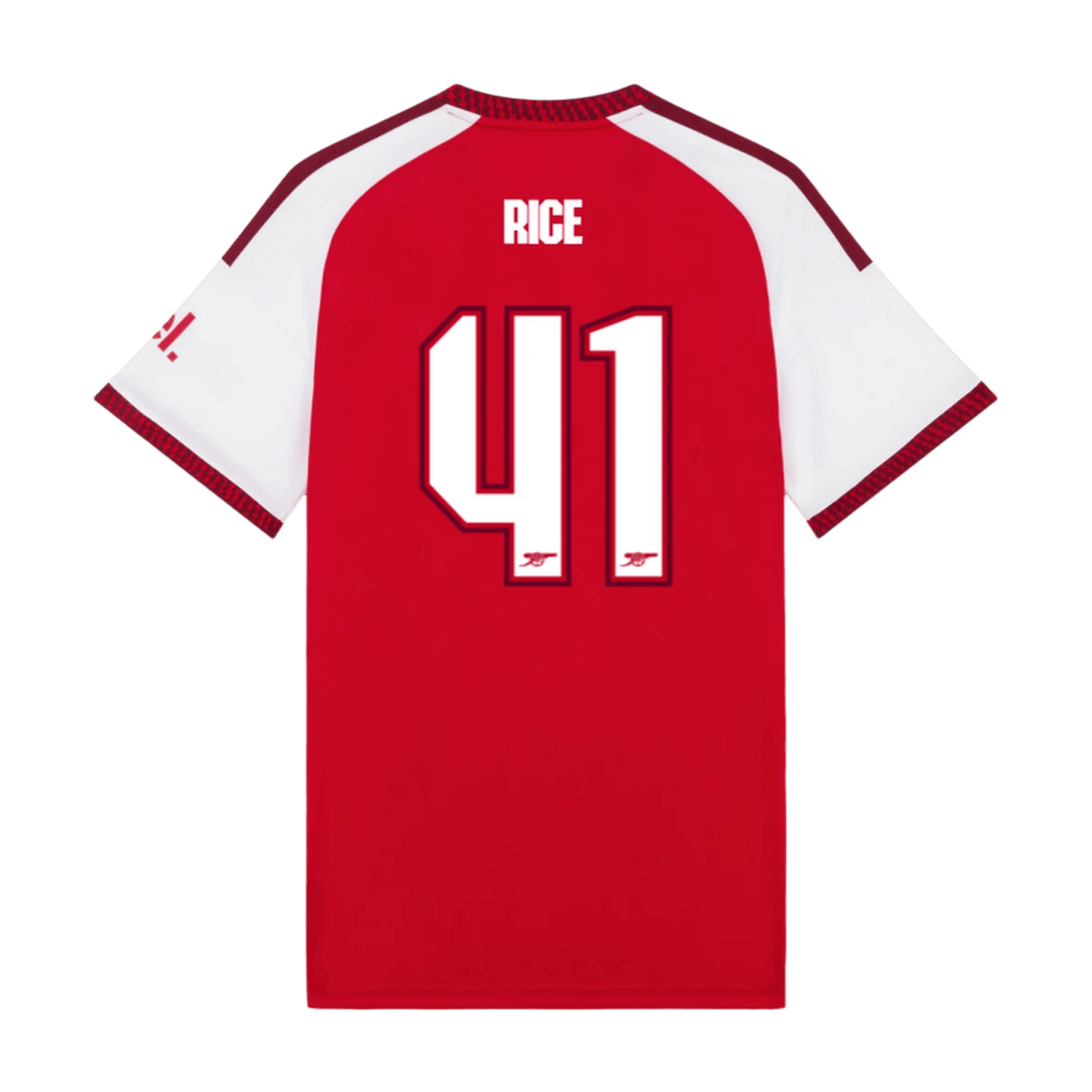 26/27 ARSENAL HOME RICE 41 JERSEY - Cup Font product image 1, provided for visual reference and product detail review